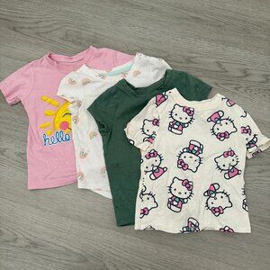 Sanrio Carters T-Shirt Bundle Pink Green White Toddler Girls 2T 4PK